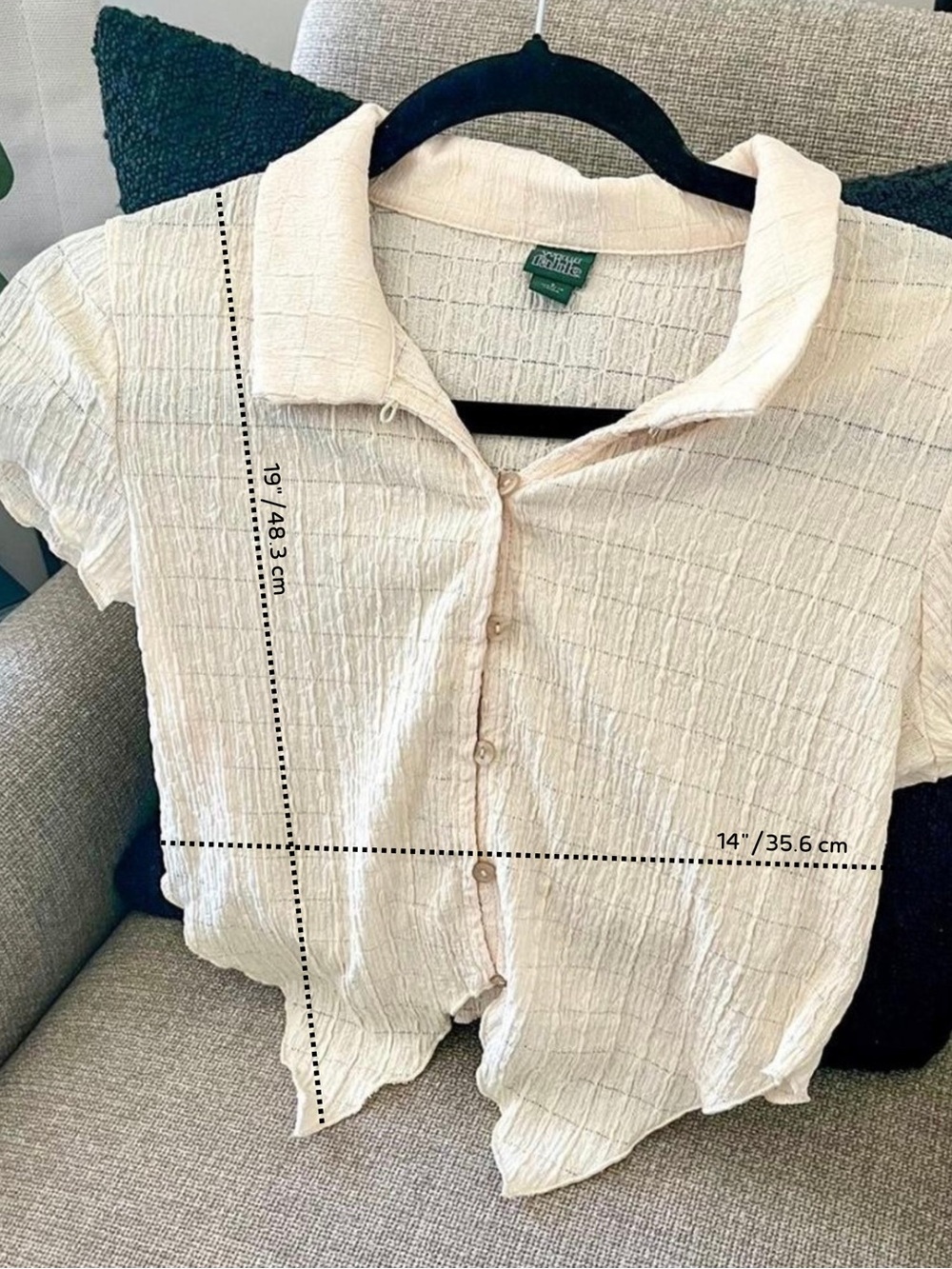 Target Wild Fable Button-Up Crop Top - Picture 5 of 5